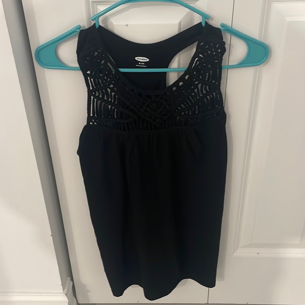 Black Old Navy Kids Tank Top with Knot Design
